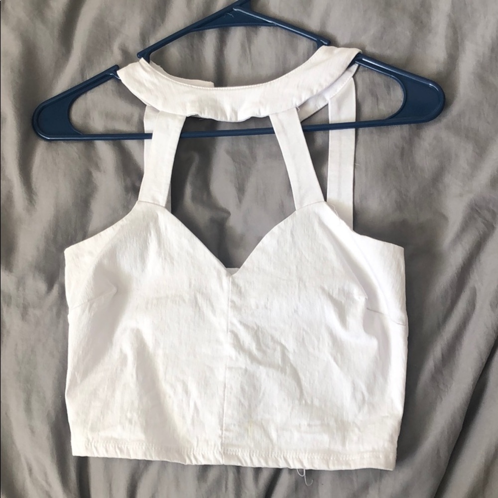white crop top